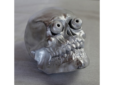 sculpture-crne-humain-pltre-chrome